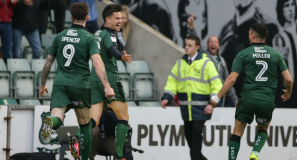 PLYMOUTH Argyle v Colchester United - Donaldson Celebrates